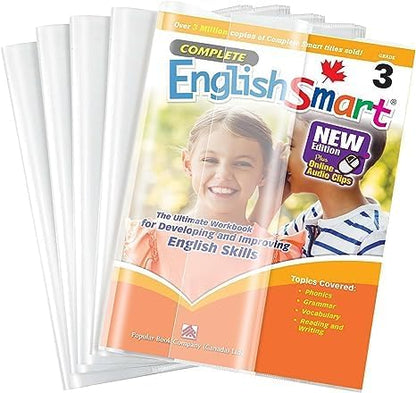 Self-adhesive transparent protective book cover (Pack of 30)