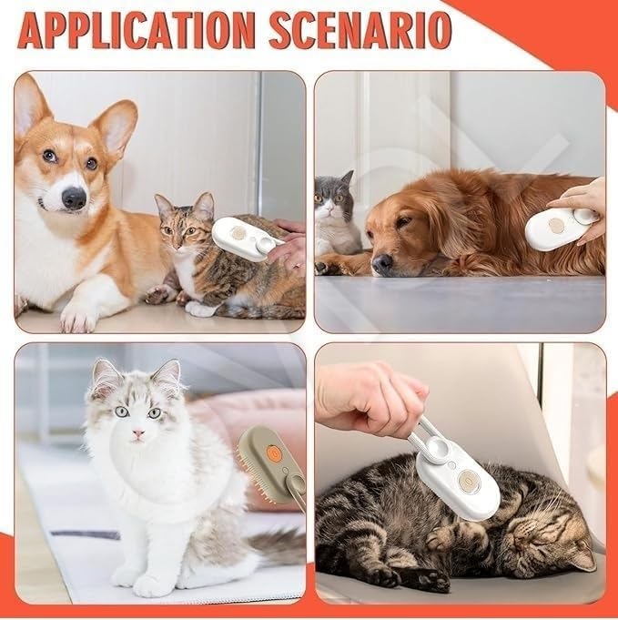 3-in-1 Pet Grooming Steam Comb – Effortless Hair Removal for Cats & Dogs 🐾✨