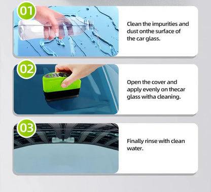 Instantly removes oil film, rain haze & windshield stains for crystal-clear driving visibility.