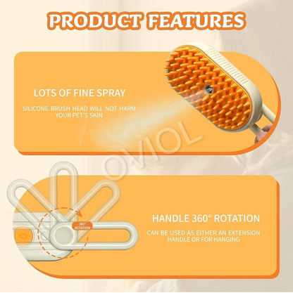 3-in-1 Pet Grooming Steam Comb – Effortless Hair Removal for Cats & Dogs 🐾✨