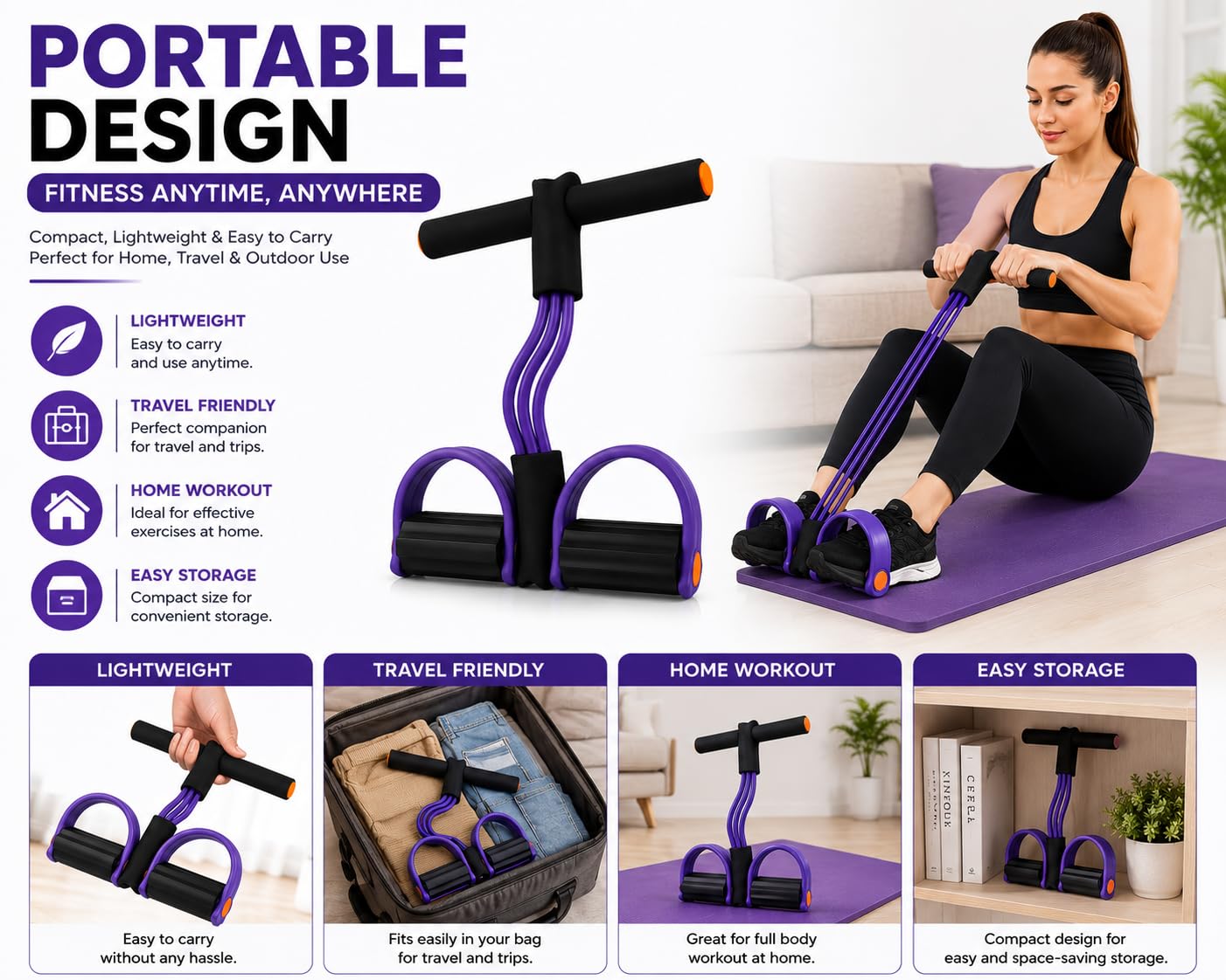 Transform Your Body at Home – 8 Tube Resistance Band Trainer