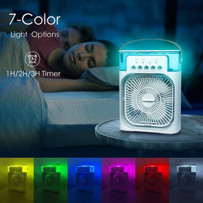 Instant Summer Relief – Mini Portable Air Cooler Fan with Water Mist & USB Rechargeable Power