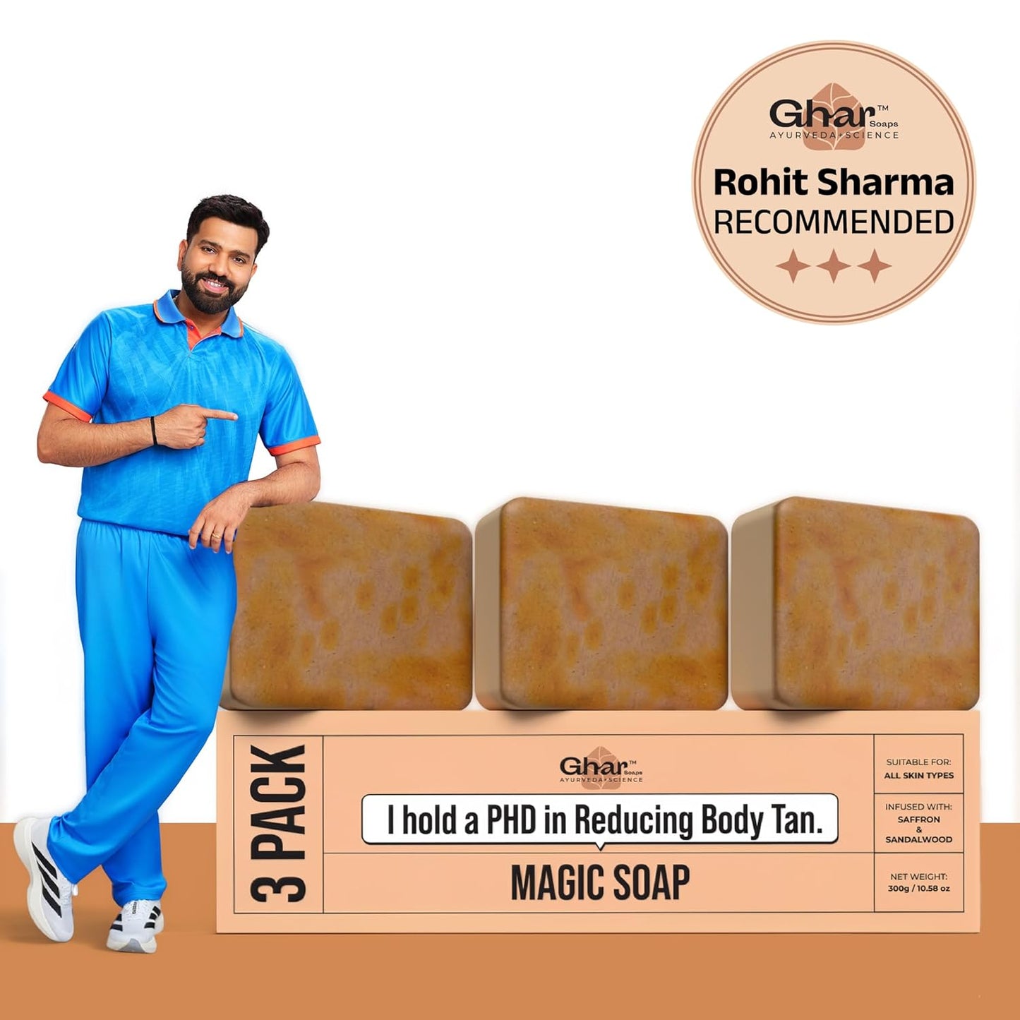 ✨ Magic Tan Removal Soap | Saffron & Sandalwood | Glowing Skin | Pack of 2