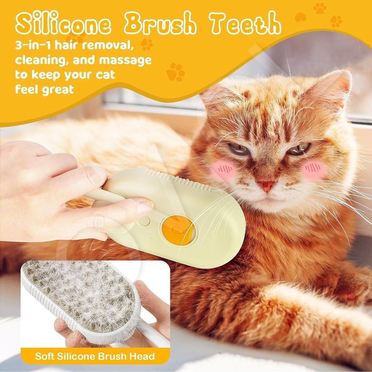 3-in-1 Pet Grooming Steam Comb – Effortless Hair Removal for Cats & Dogs 🐾✨