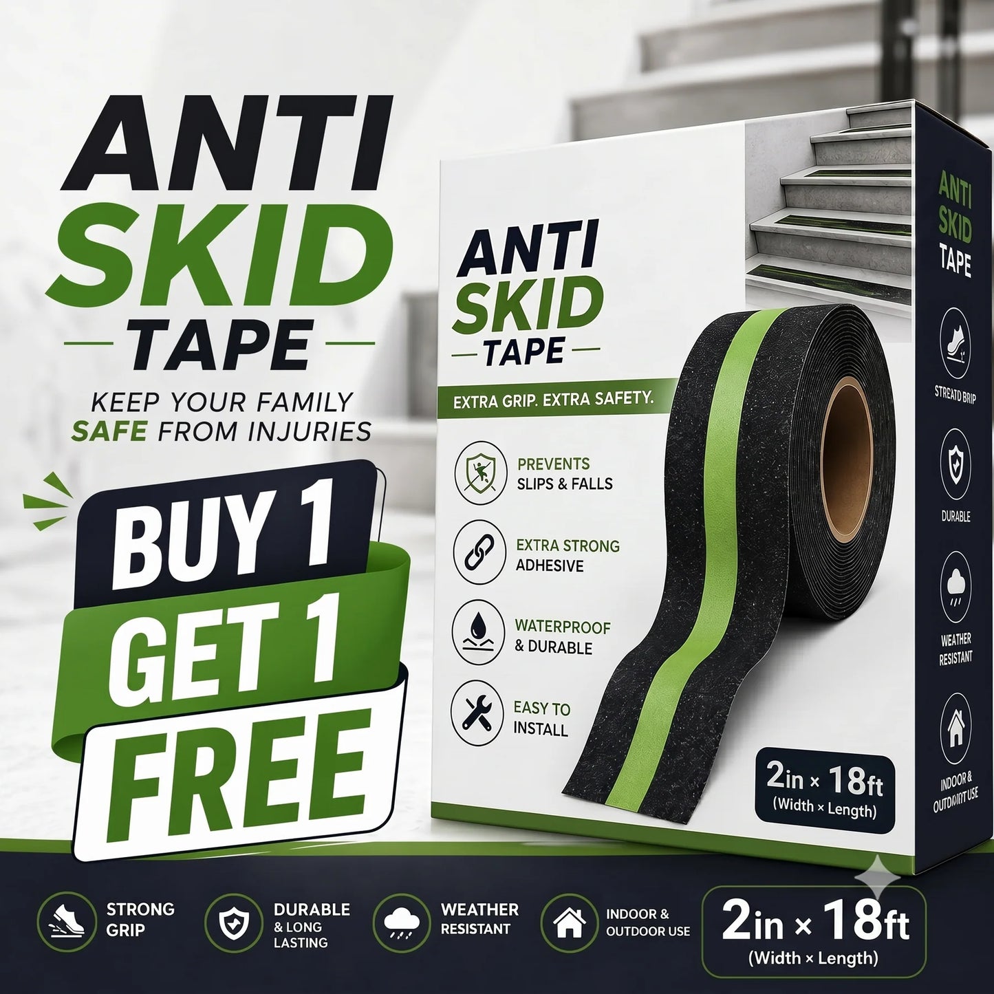 Anti-Skid Tape Glow in the Dark | 🔥BUY 1 GET 1 FREE🔥